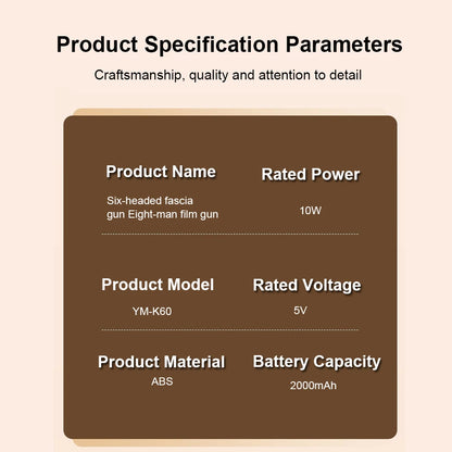 High-Frequency Six-Head Fascia Gun