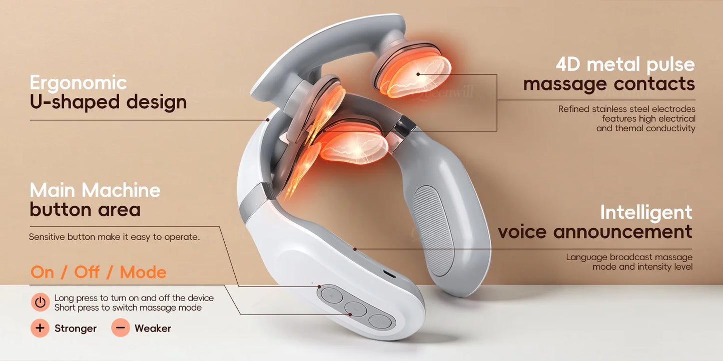4D Smart Heating Neck Massager